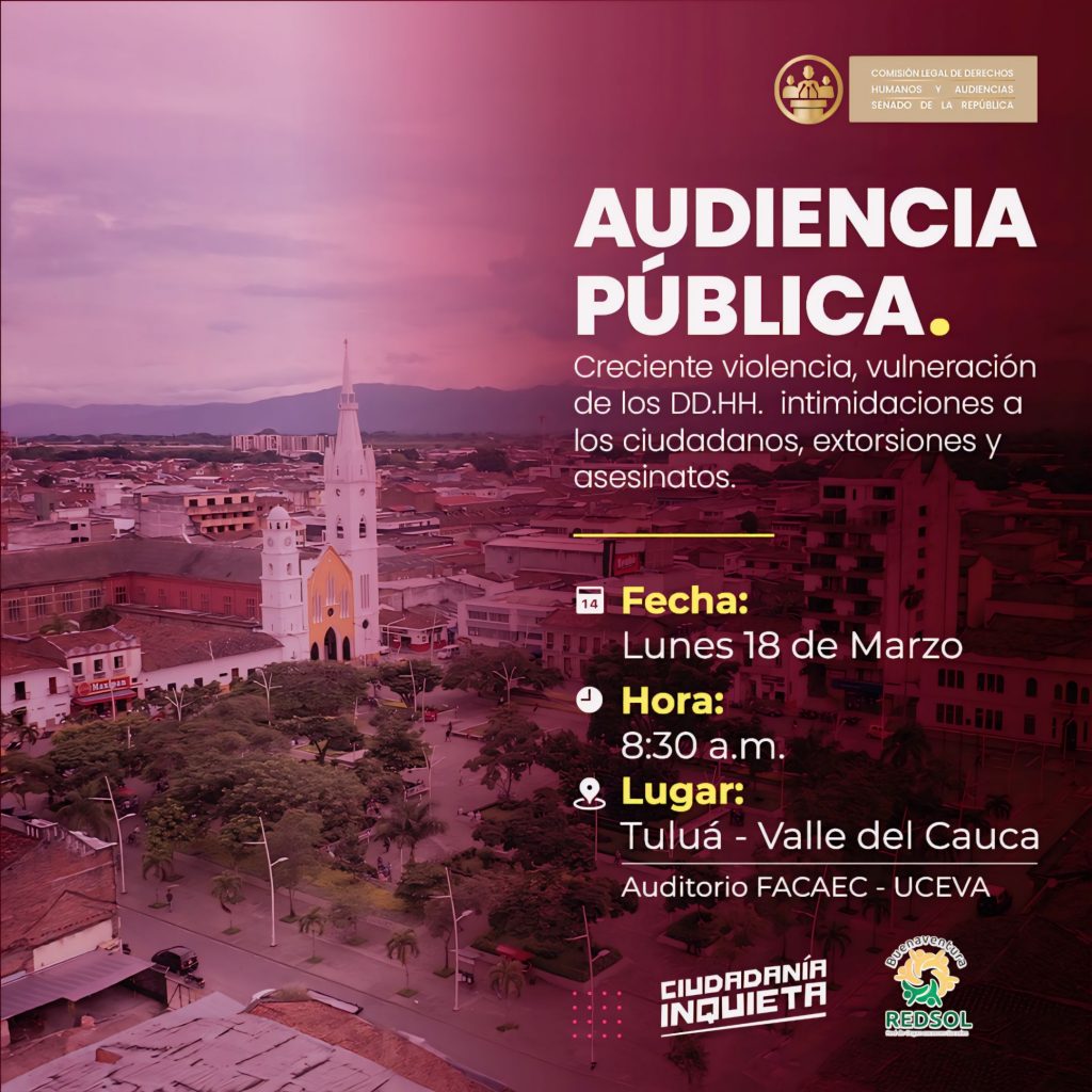 POST Audiencia Pública de la Comisión de Derechos Humanos y Audiencias del Congreso de la República de Colombia